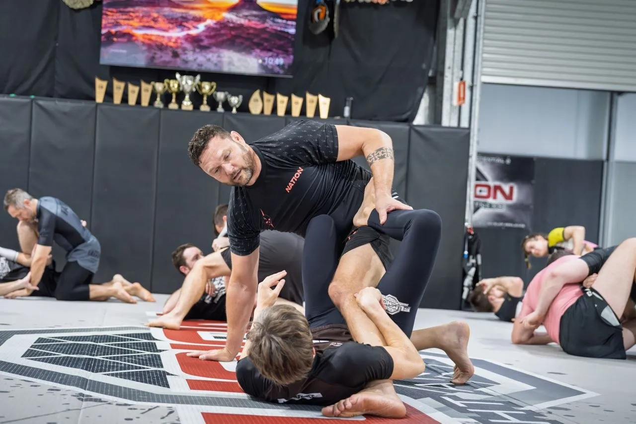 Brazilian jiu jitsu knee on belly at The M A Connection